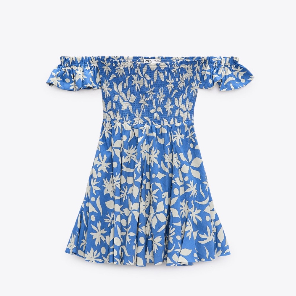 Zara Floral Mini Printed Short Dress Size Medium